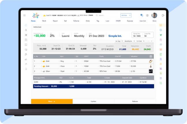 jewellery gold loan software